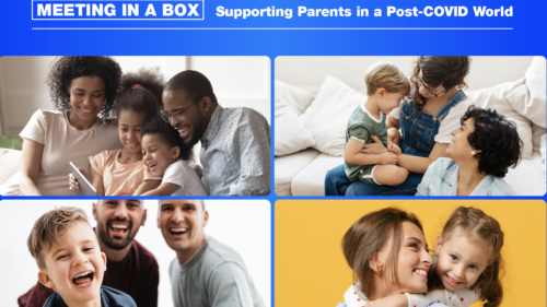 Meeting a box cover page shows pictures of parents with their children
